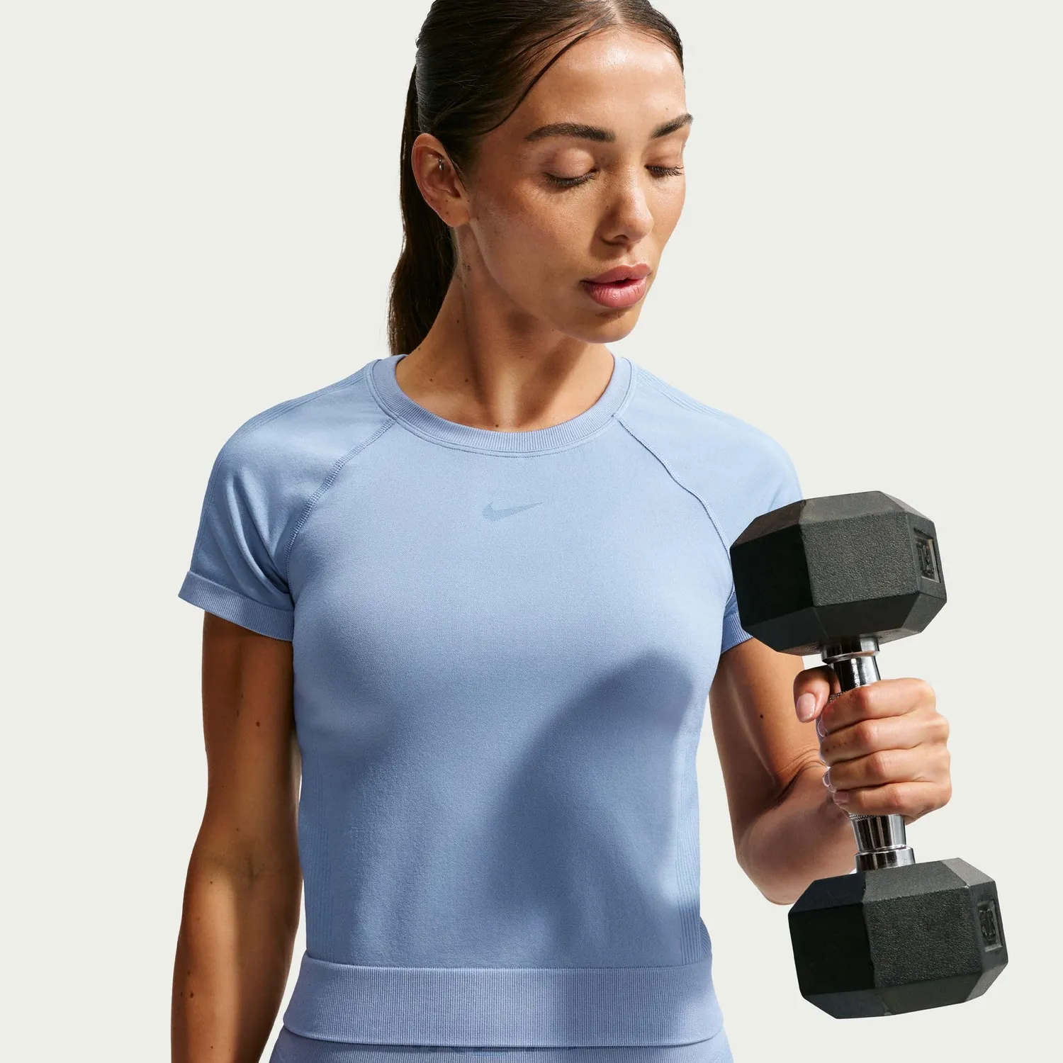Nike Dri-FIT t-shirt donna work blue manica corta