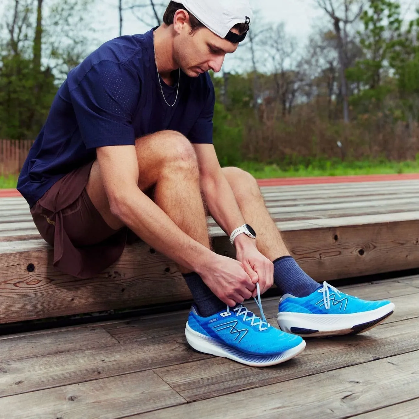 Karhu Fusion 4.0 scarpe running Ibiza Blue Mood Indigo