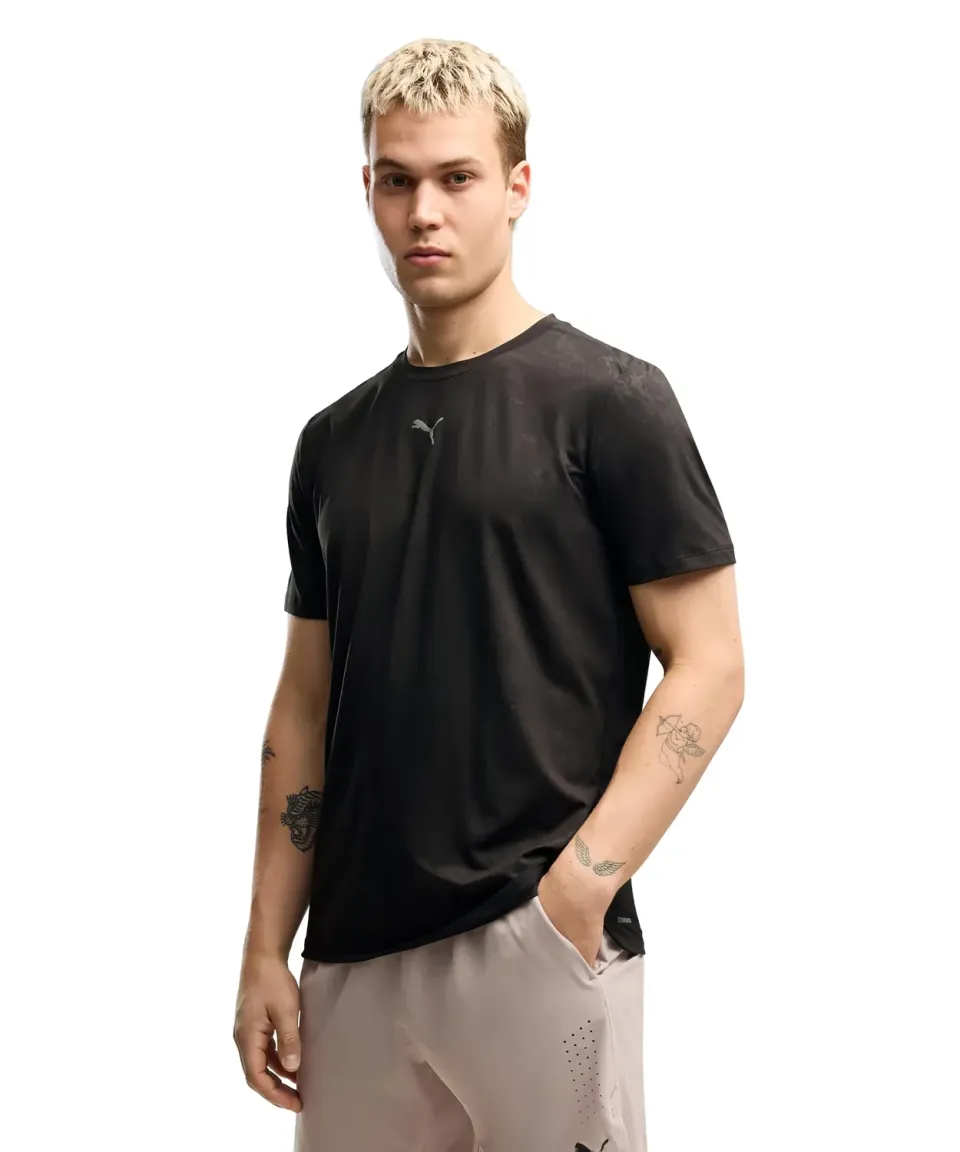 Puma Cloudspun maglietta uomo nera stampa rilievo