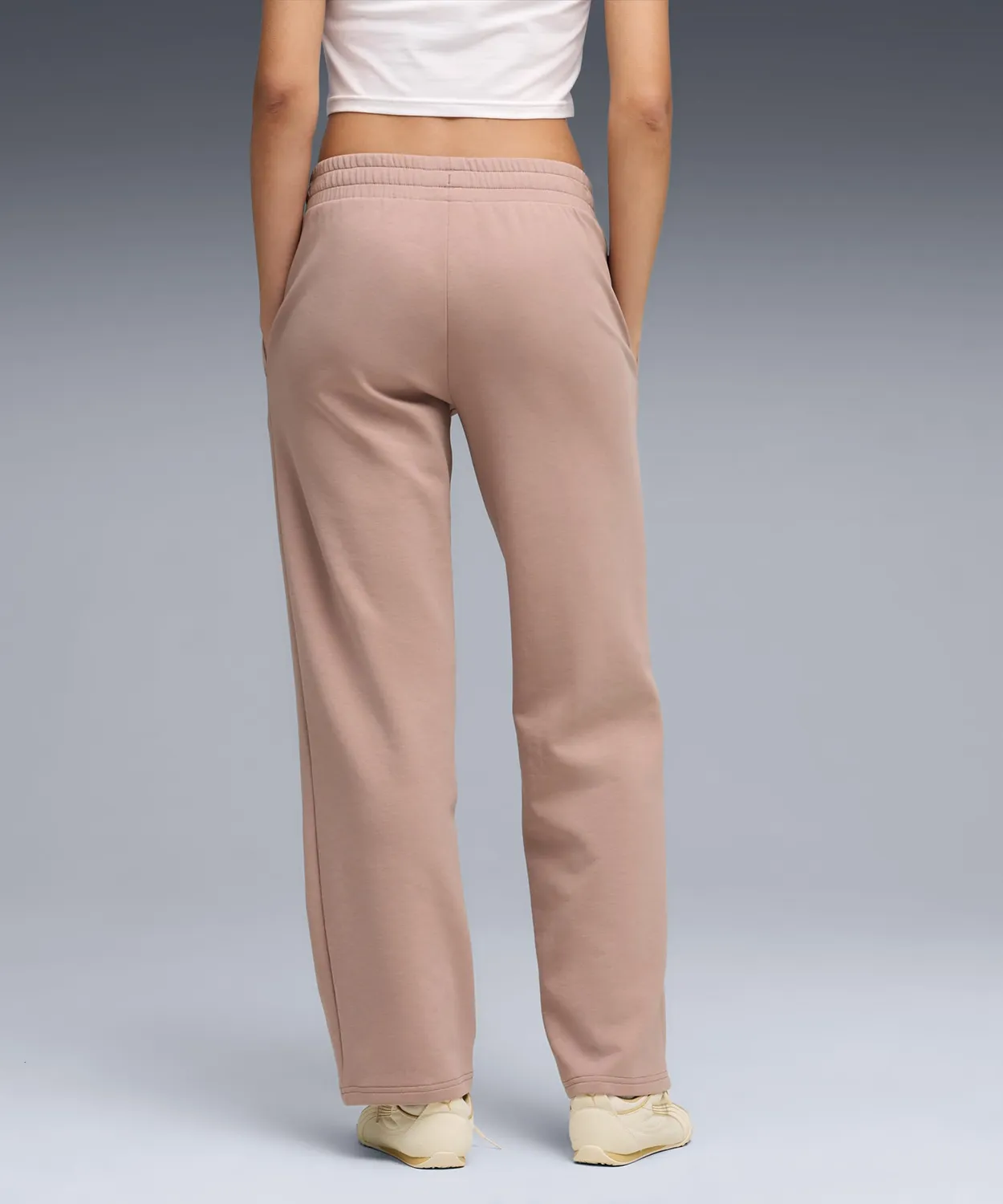 Puma Ess Elevated pantaloni donna Sandstone gamba dritta