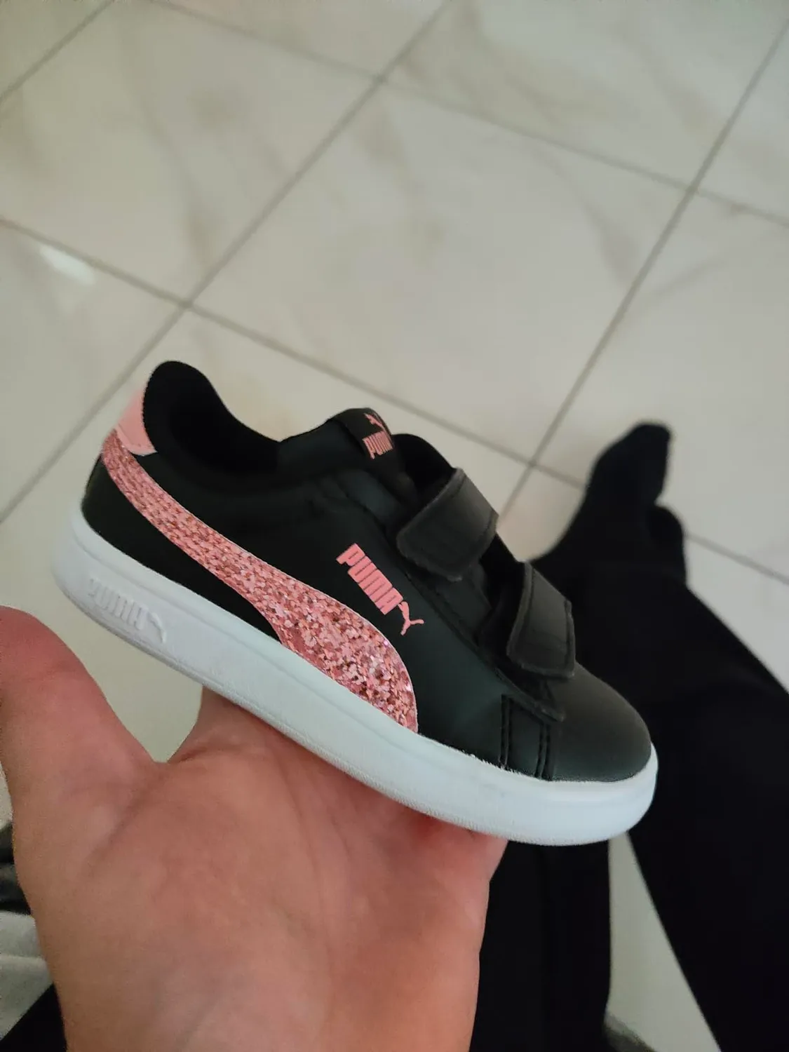 Puma Smash 3.0 Leather V sneakers bimbo bianche pelle