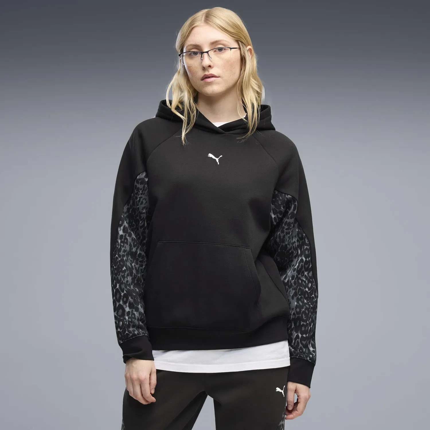 Puma Sport Animal Standard Hoodie FL felpa donna grigia