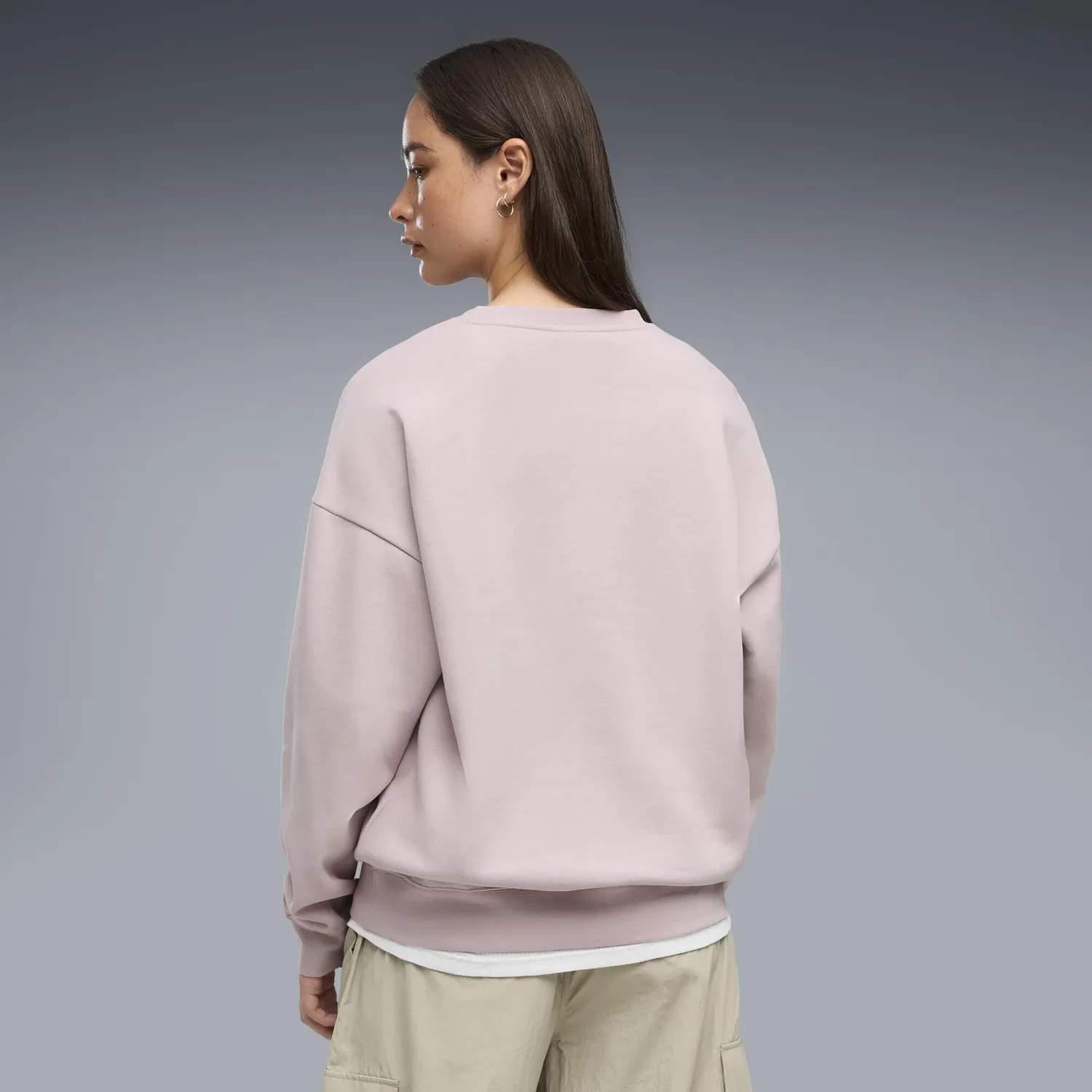 Puma ESS Oversize Crew FL felpa donna girocollo nera