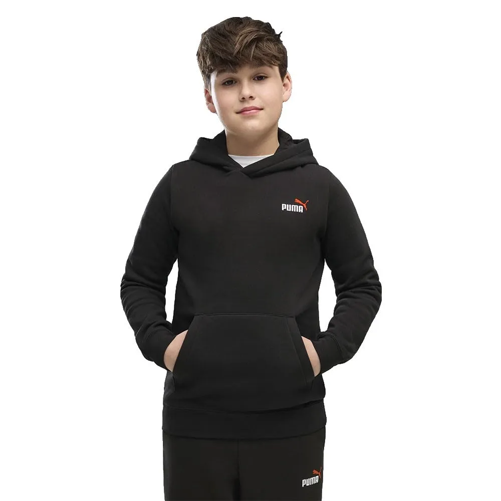Puma Ess Logo felpa cappuccio bimbo nera calda
