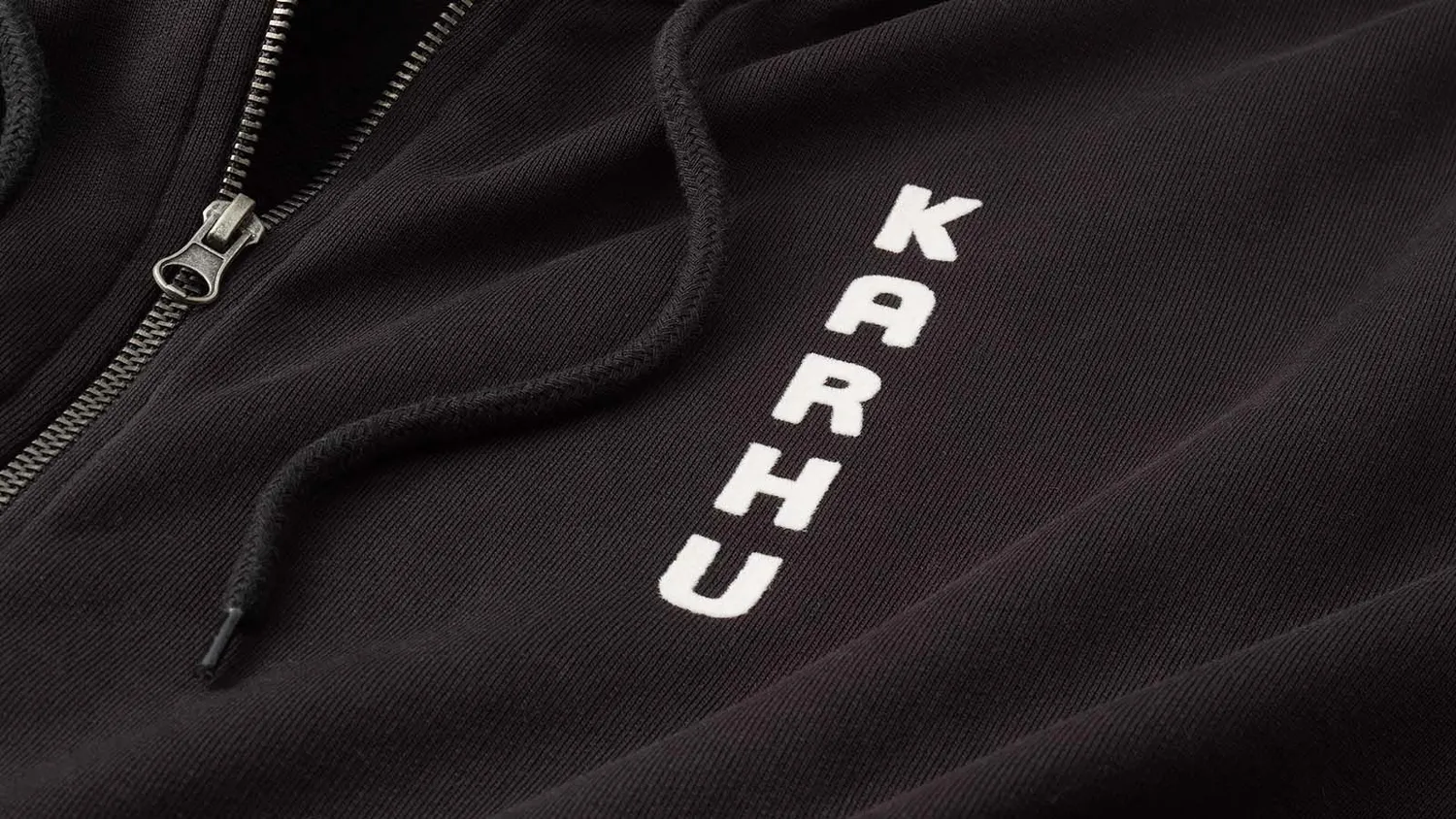 Karhu Full Zip felpa uomo zip cotone nero pesante