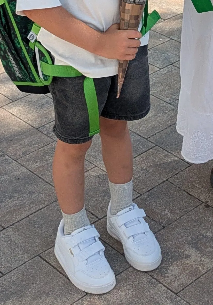 Puma Shuffle Downtown Lo V PS sneakers bimbi bianco oro