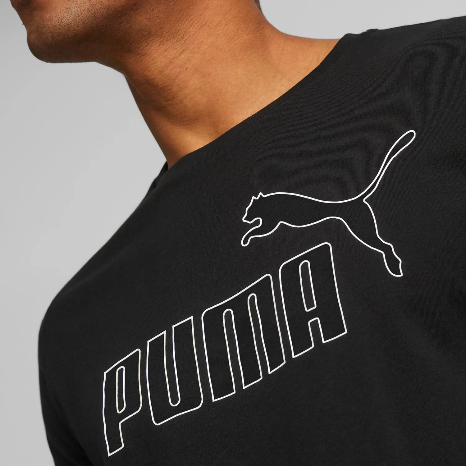 PUMA ESS Logo Tee T-Shirt S Nera Logo Bianco