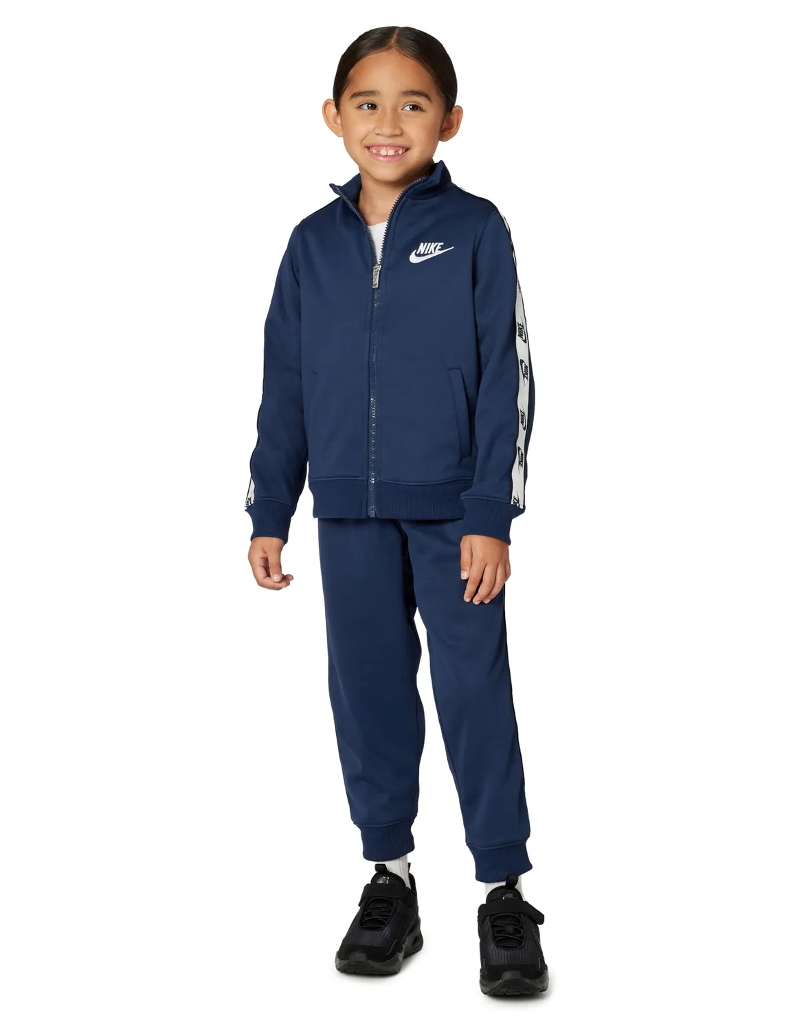 Nike Full Zip Logo Tape tuta bimbi nero 5-6 anni