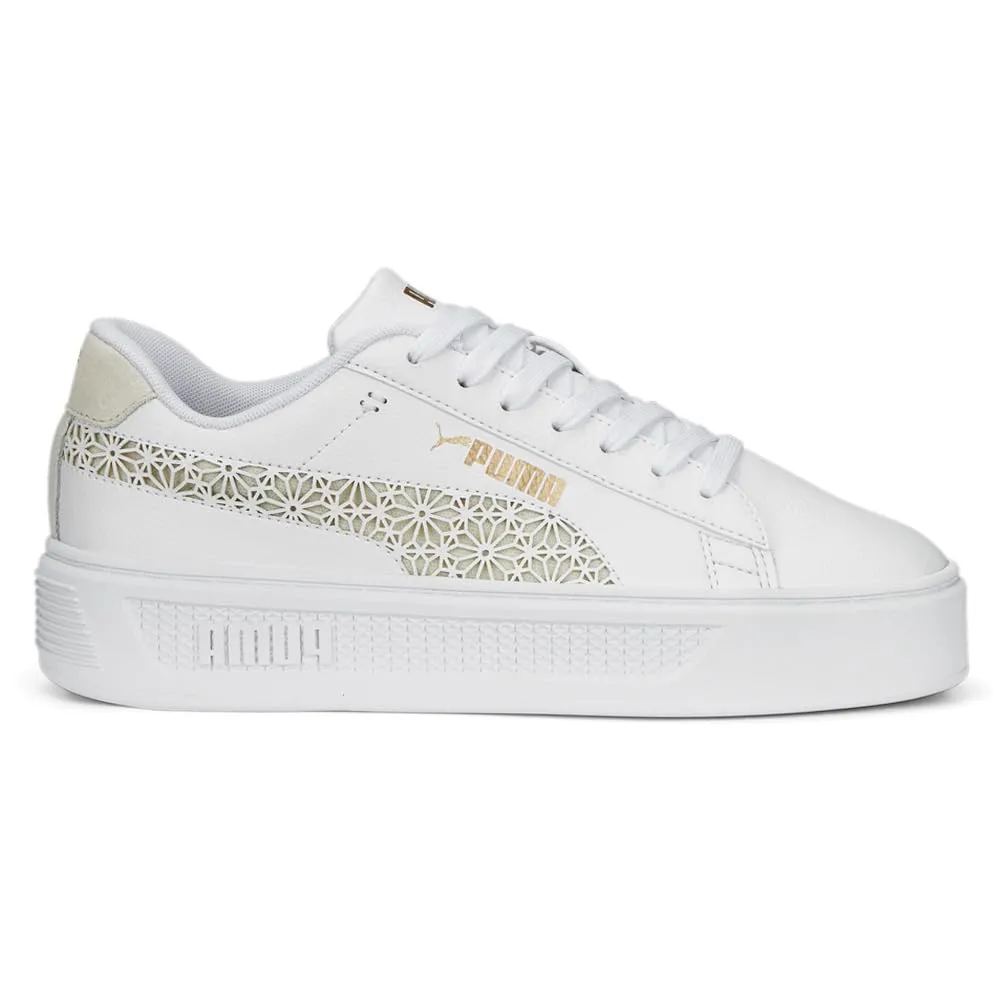 Puma Smash Platform V3 sneakers donna bianco argento plateau