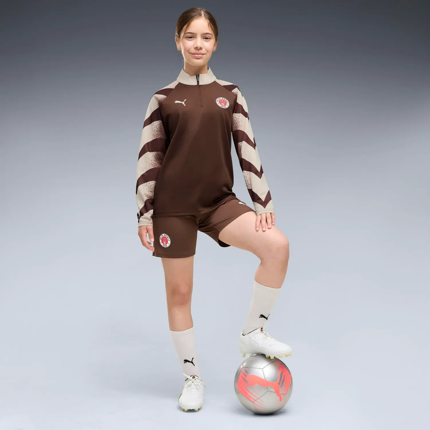 Puma FC St. Pauli Warm Up 1/4 Zip Top Jr 26/27 felpa bambino