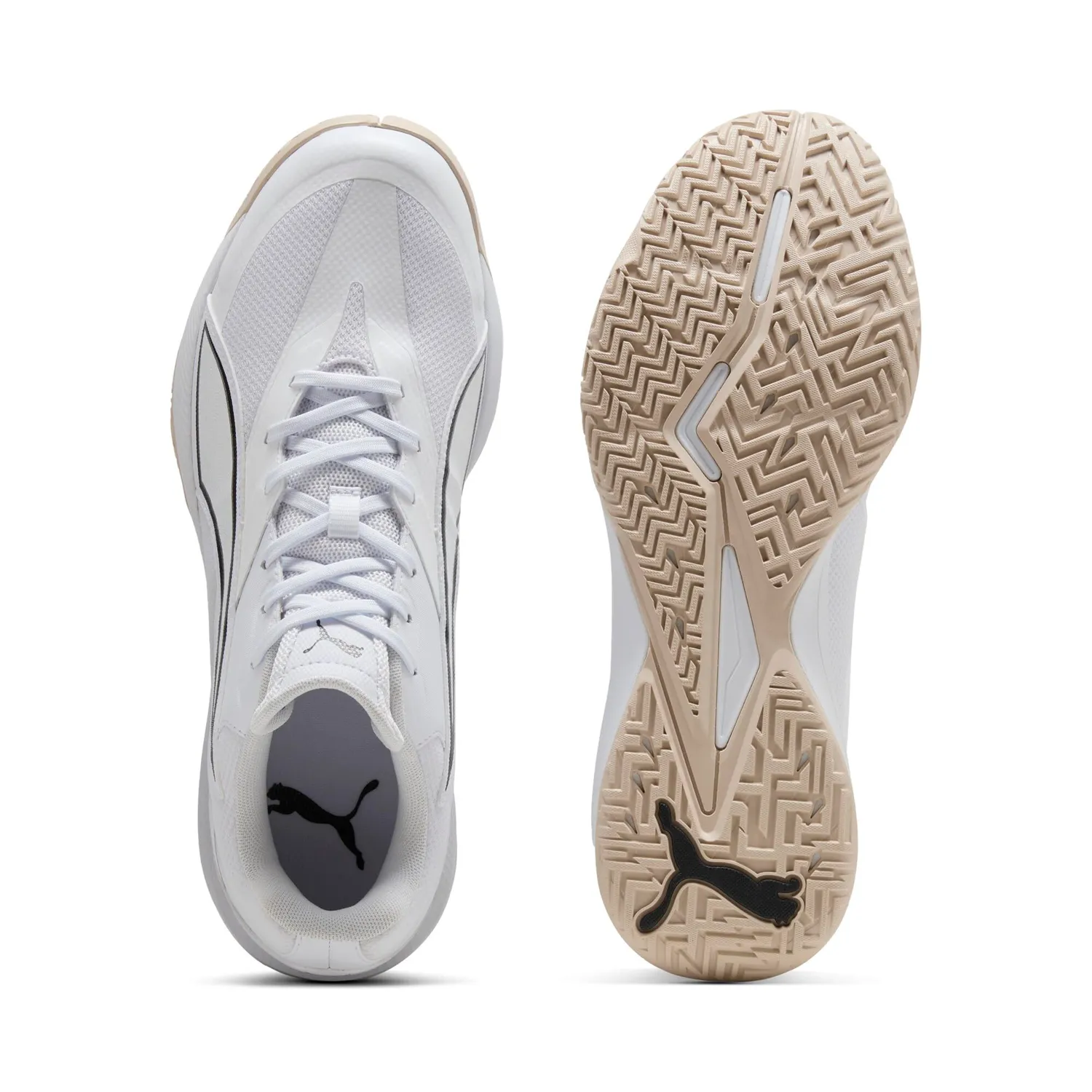 Puma Accelerate PRO 5 scarpe indoor unisex bianche