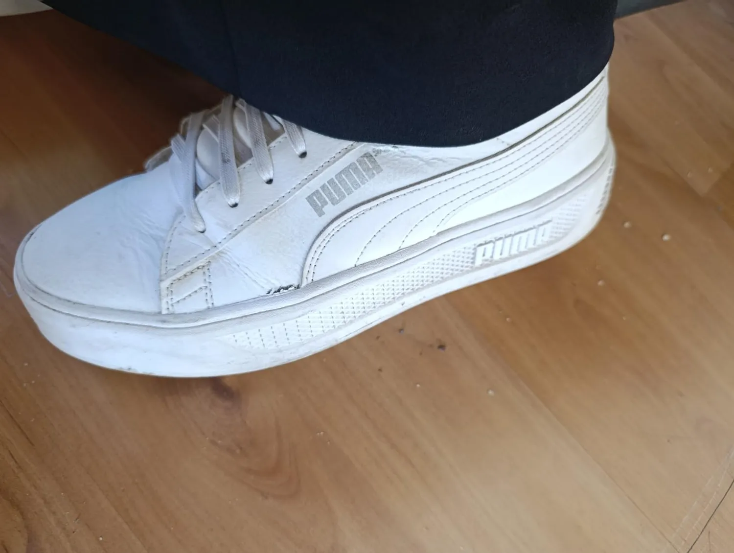 Puma Smash Platform V3 sneakers donna bianco argento plateau