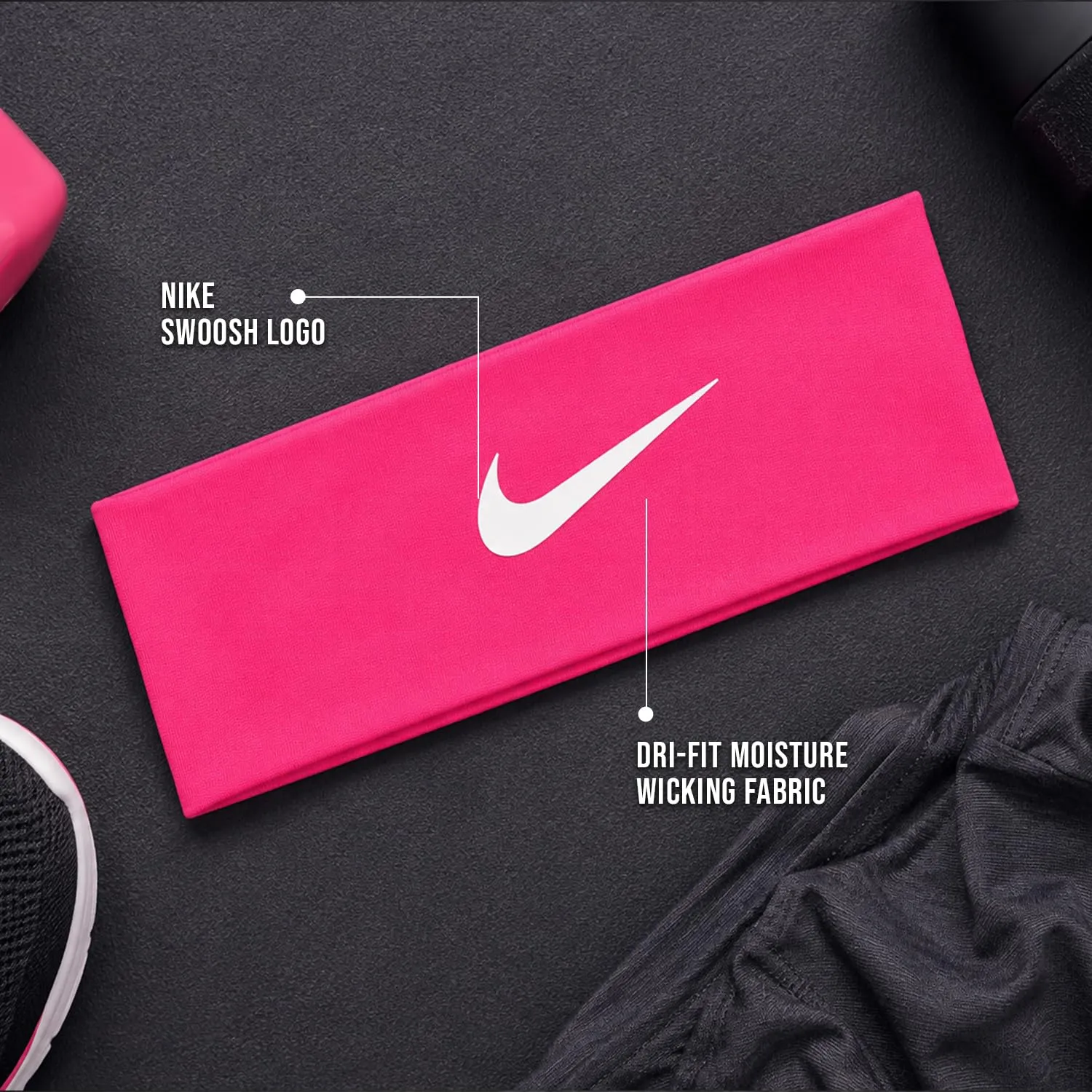 Nike Fury fascia capelli Vivid Pink Dri-FIT sport