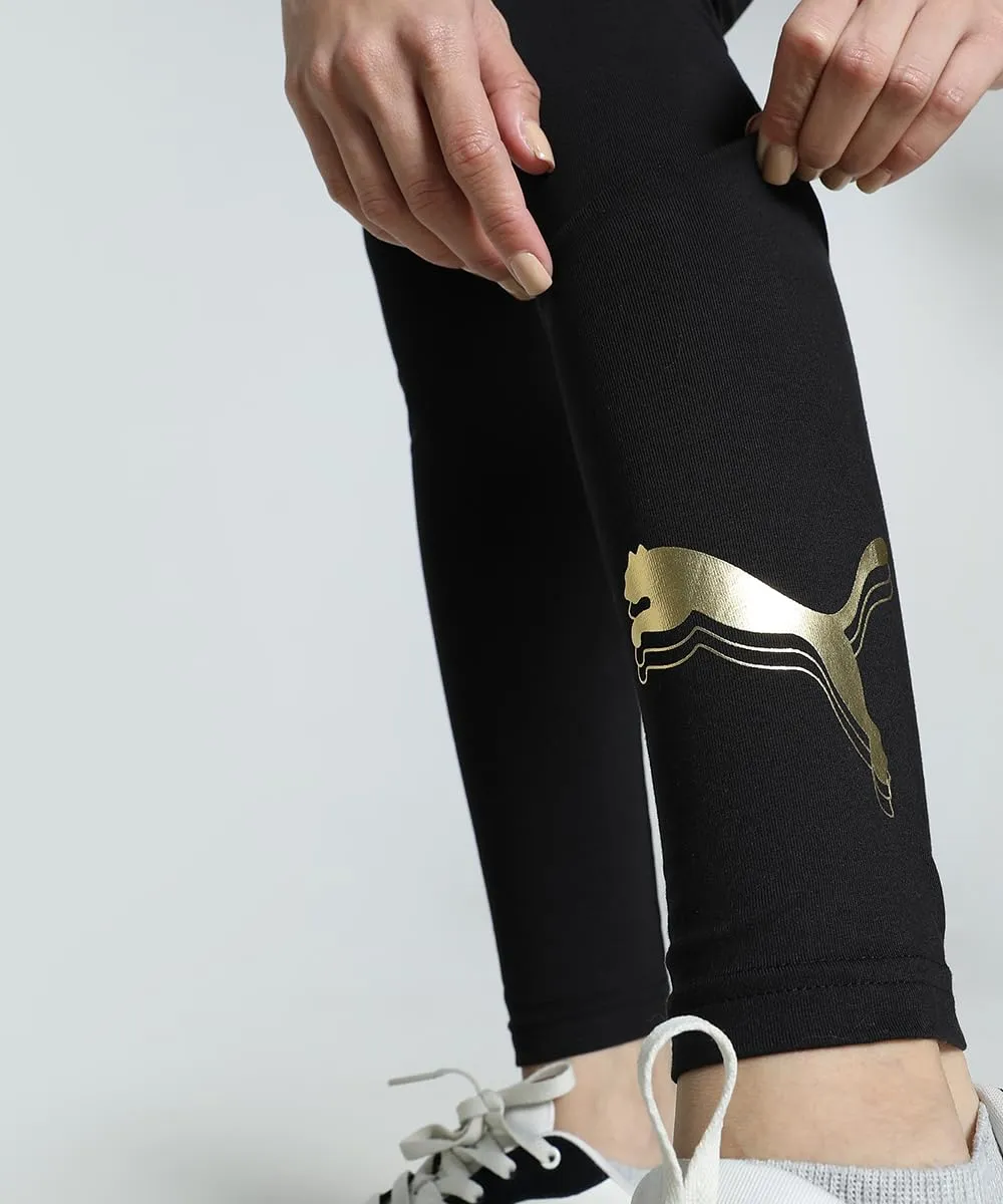 PUMA Ess Metallic leggings donna S nero oro