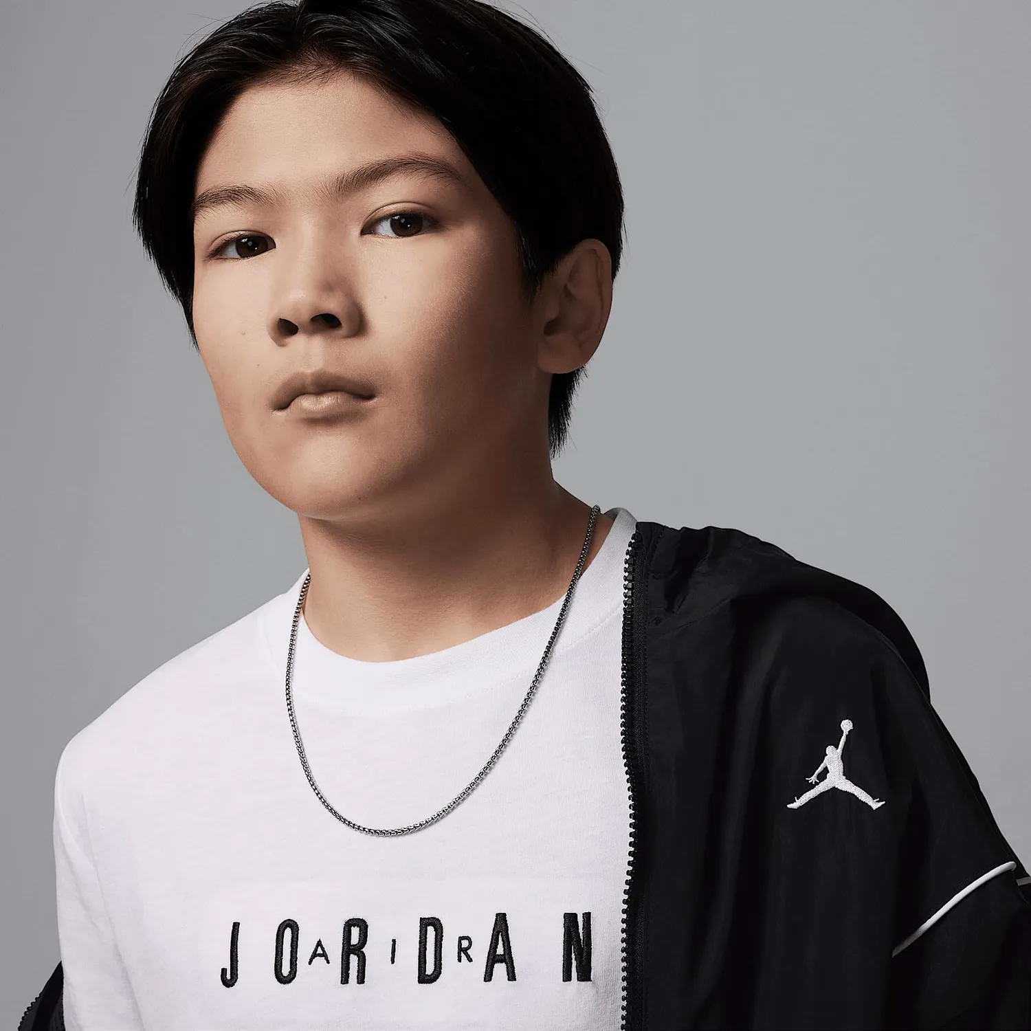 Jordan t-shirt bambini S bianca logo ricamato