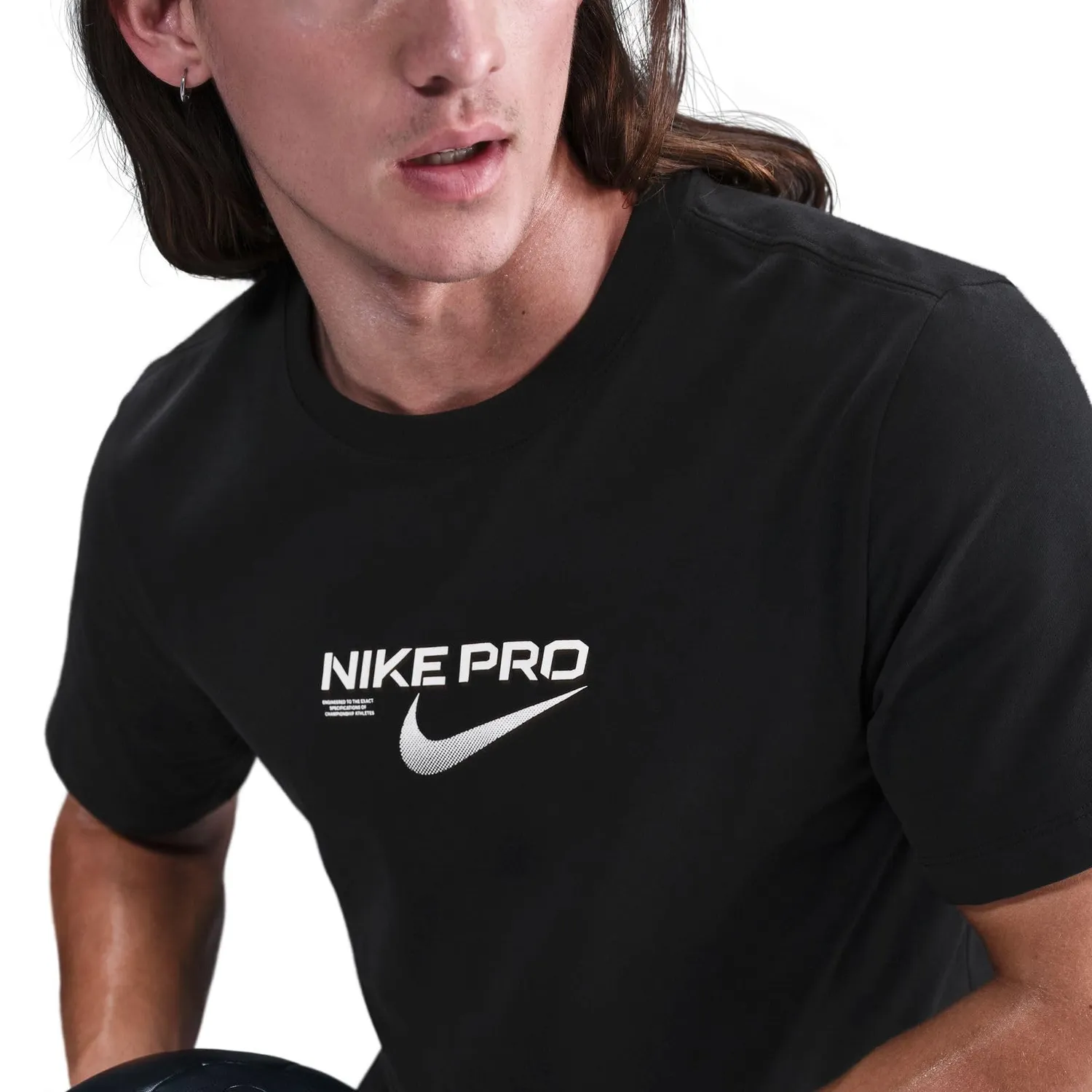 Nike Pro Dri-Fit maglietta uomo nera training aderente