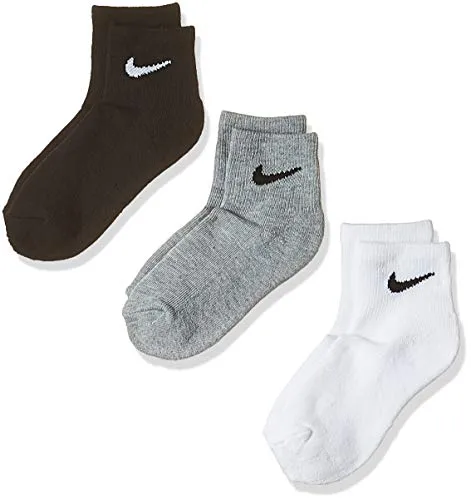 Nike Basic Pack Ankle calzini bambino bianco 3 paia EU 27-35