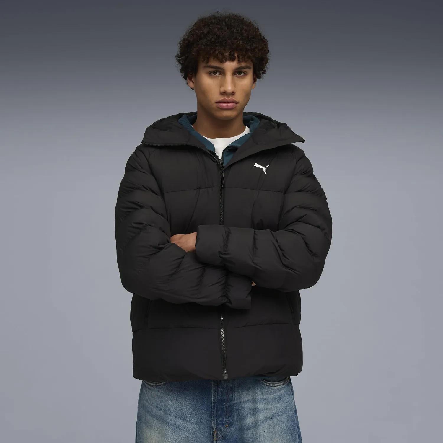 PUMA Mono Hooded giacca imbottita nera