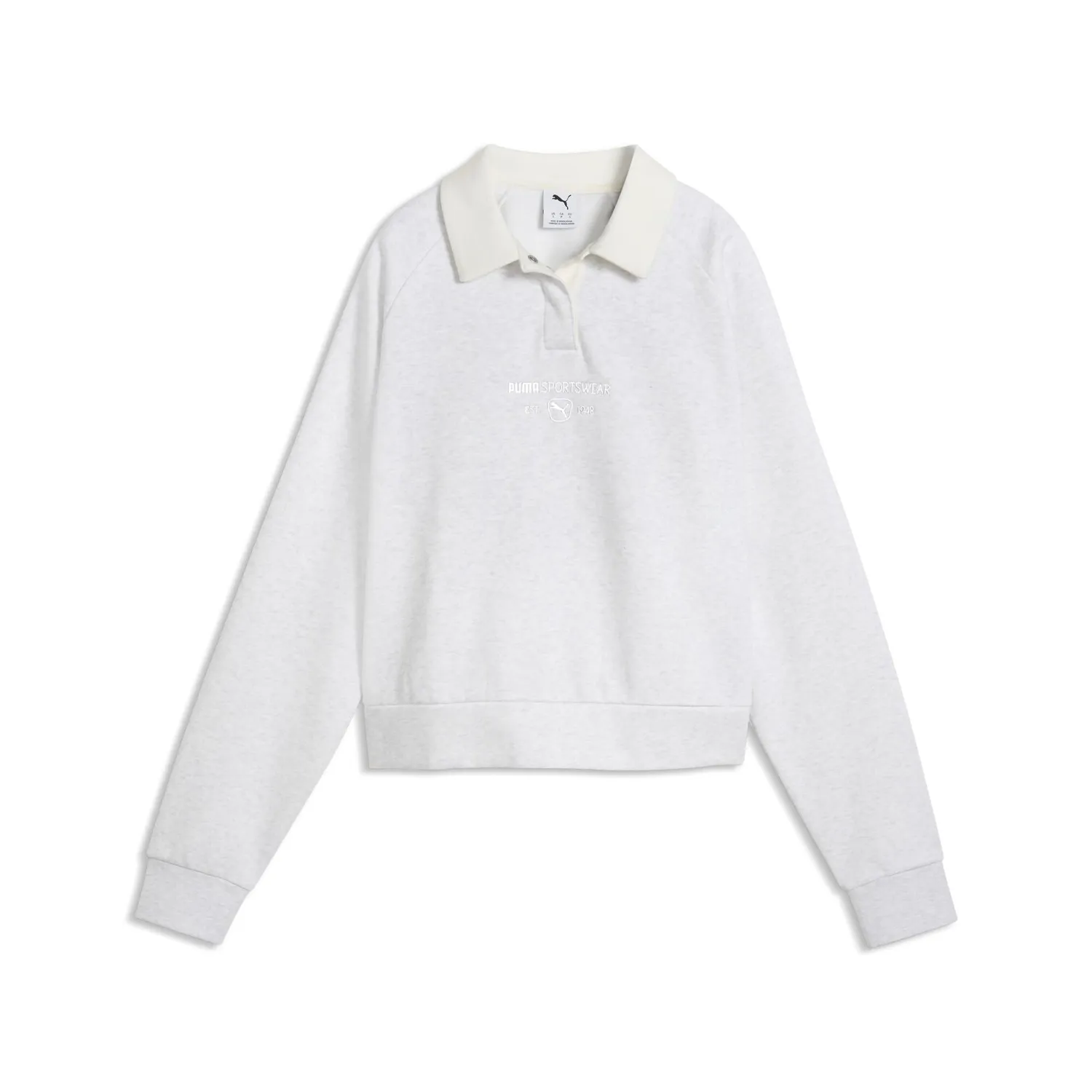 Puma Class Relaxed polo felpa donna White Glow Heather
