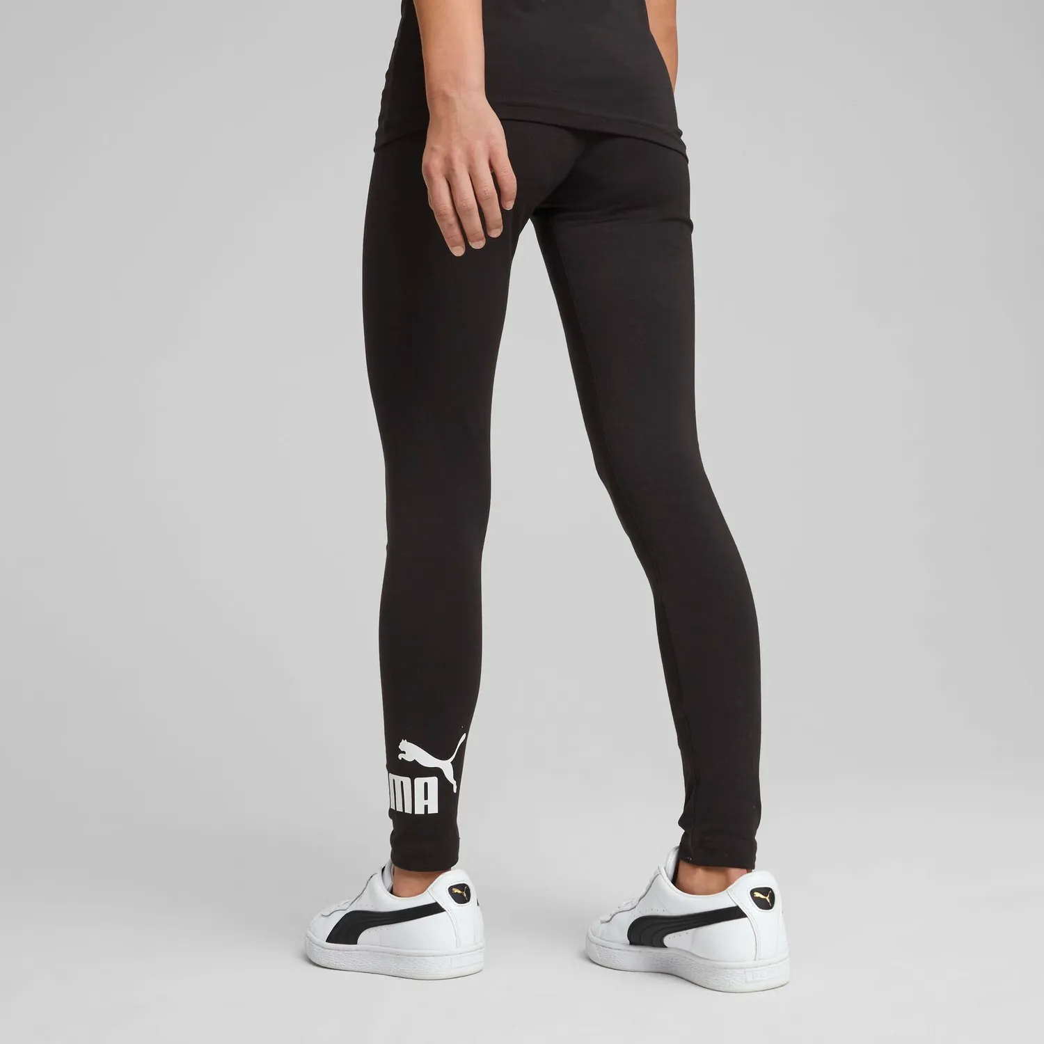 Puma Ess No.1 Logo leggings bambina neri elasticizzati 176