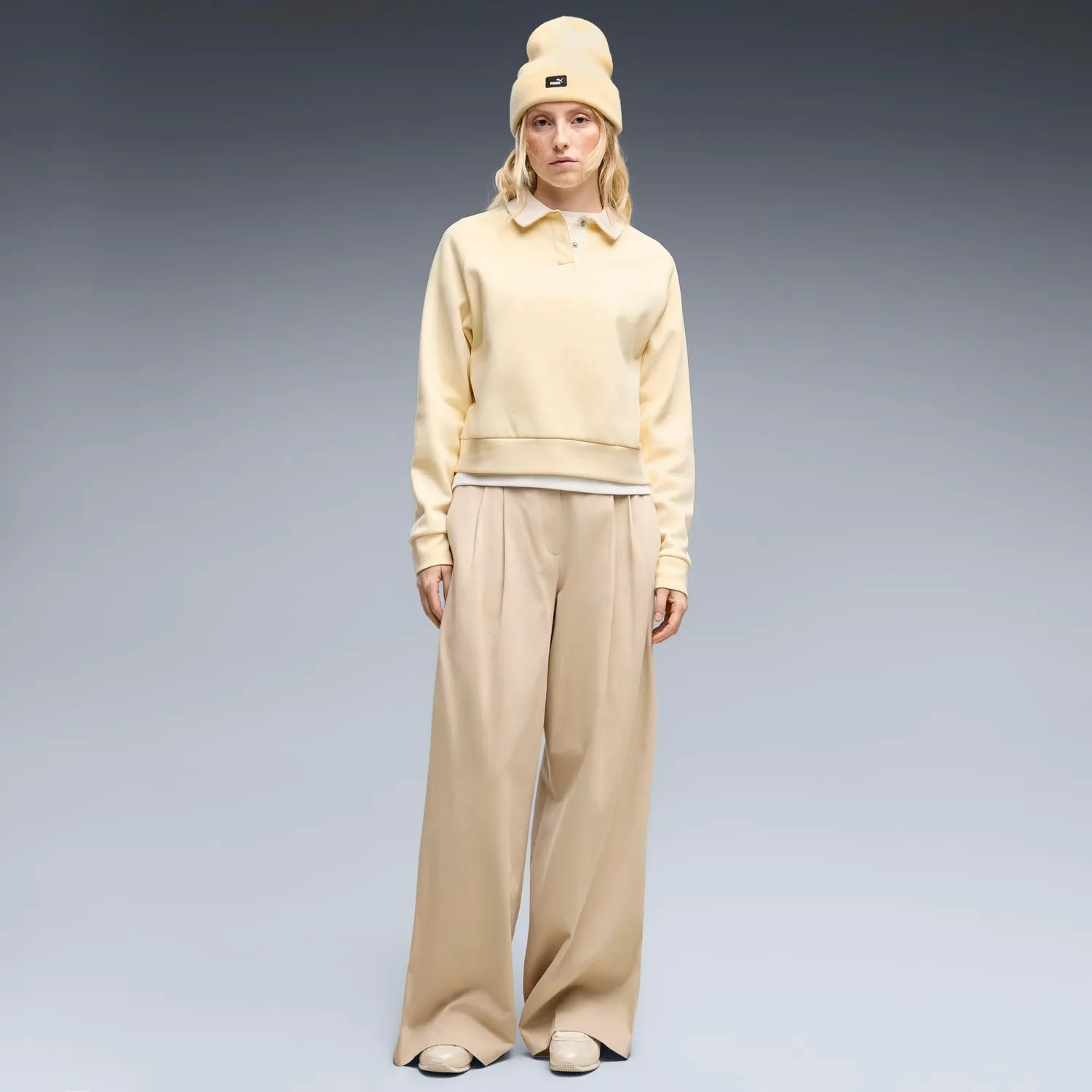 Puma Class Relaxed polo donna maniche lunghe Buttercream