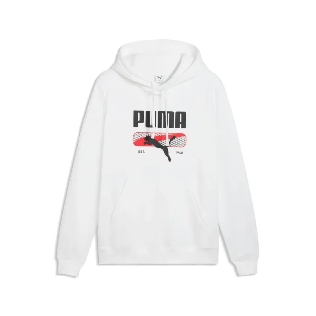 PUMA Sport Logo Play FL felpa cappuccio uomo bianca