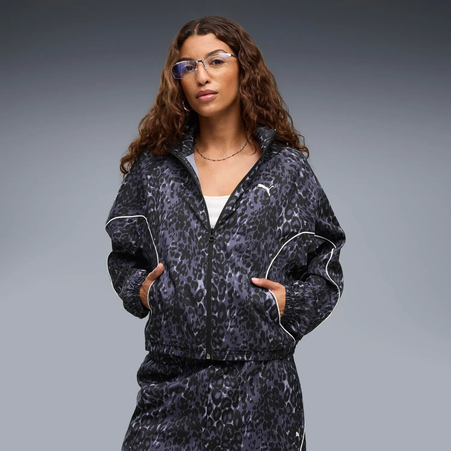 Puma Sport Animal Relaxed AOP giacca donna Inky Depths