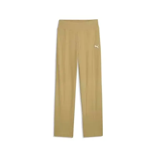 Puma Ess Elevated Rib Pants G pantaloni costine vita alta nero