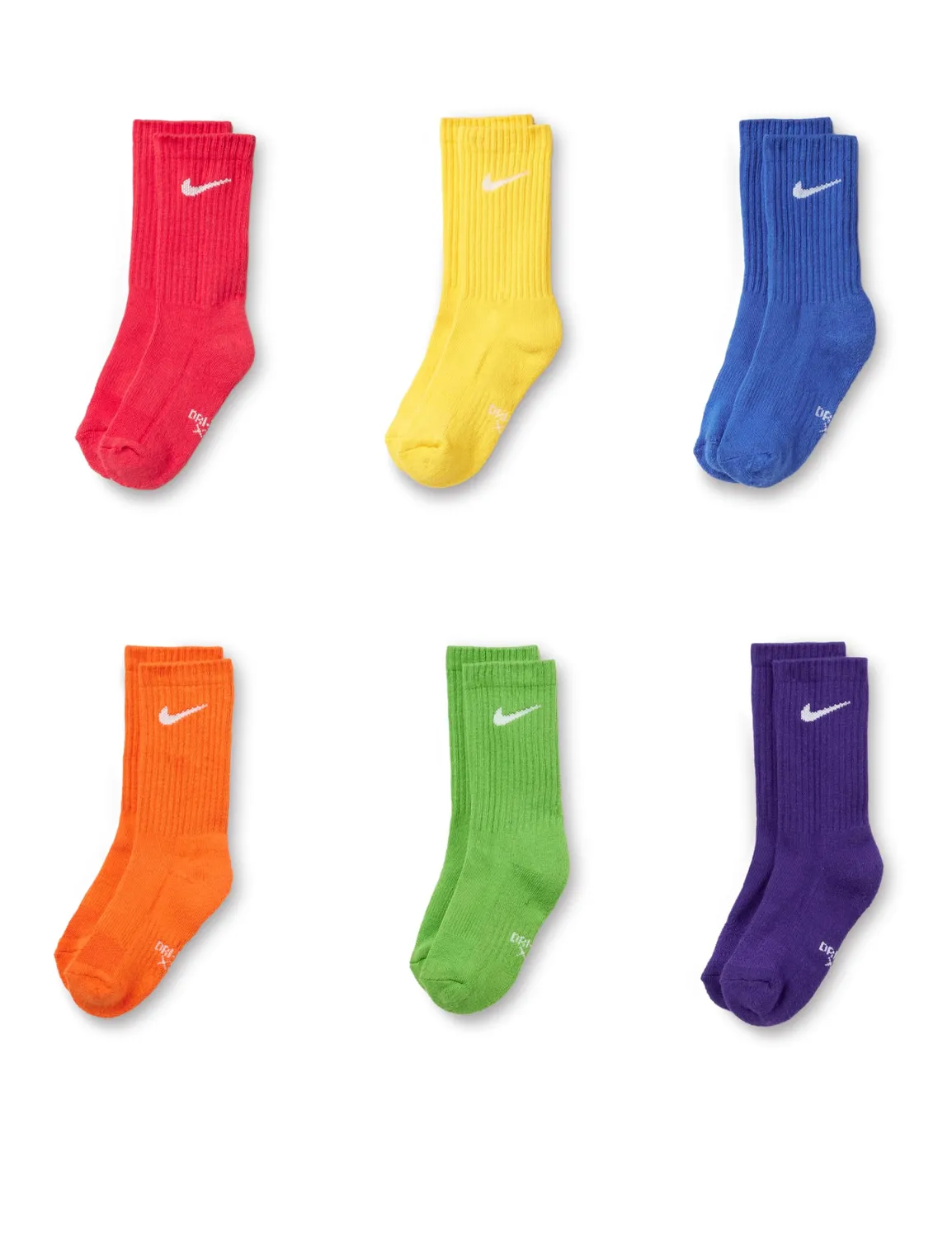 Nike Everyday Cushion Crew calzini ragazzi 6 paia bianchi