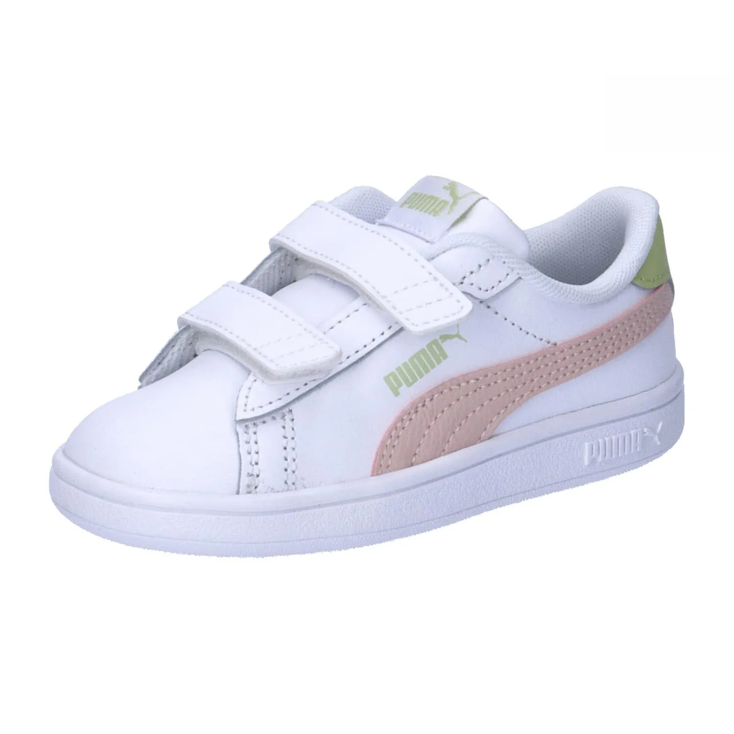 Puma Smash 3.0 Leather V sneakers bimbo bianche pelle