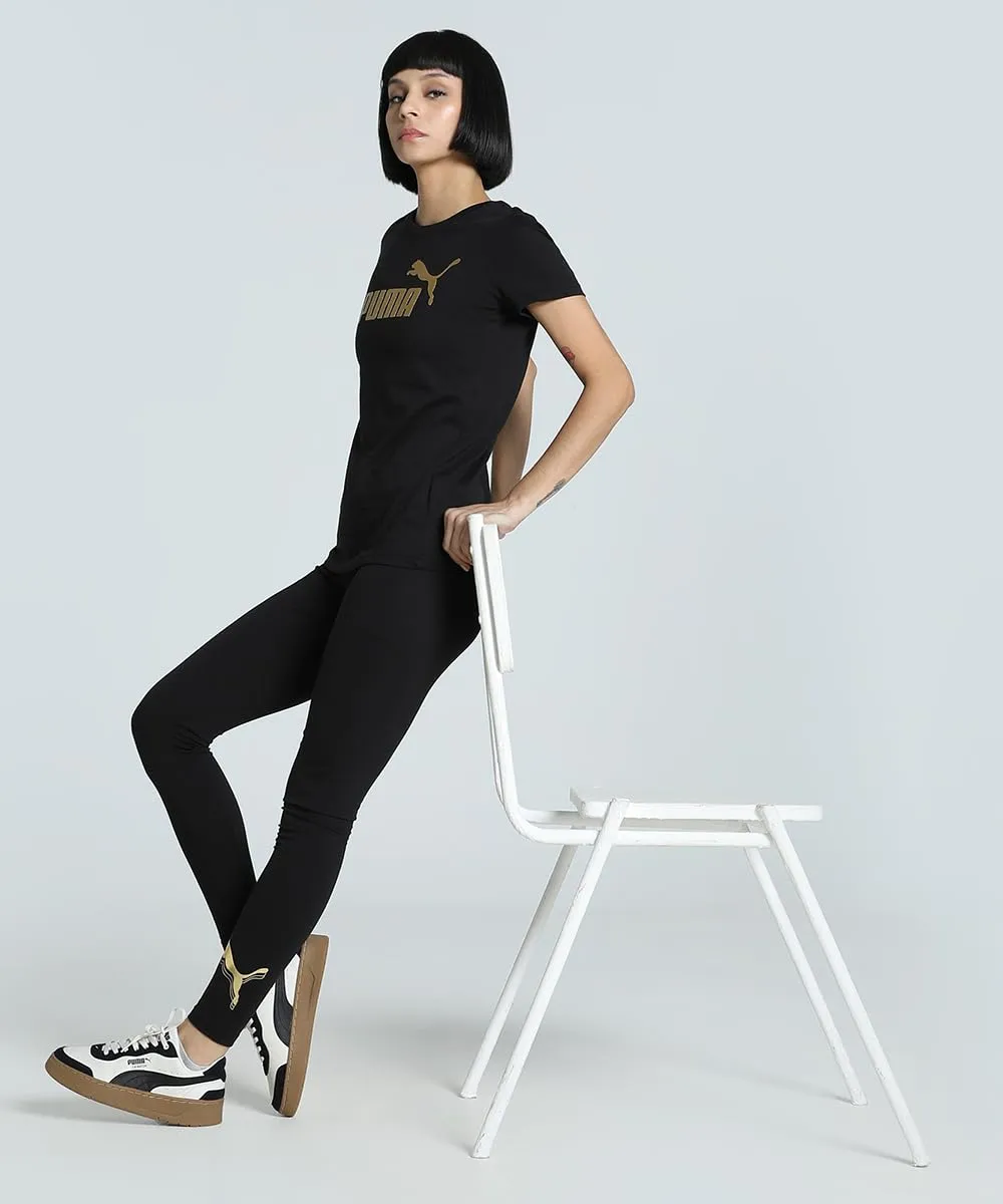 PUMA Ess Metallic leggings donna S nero oro