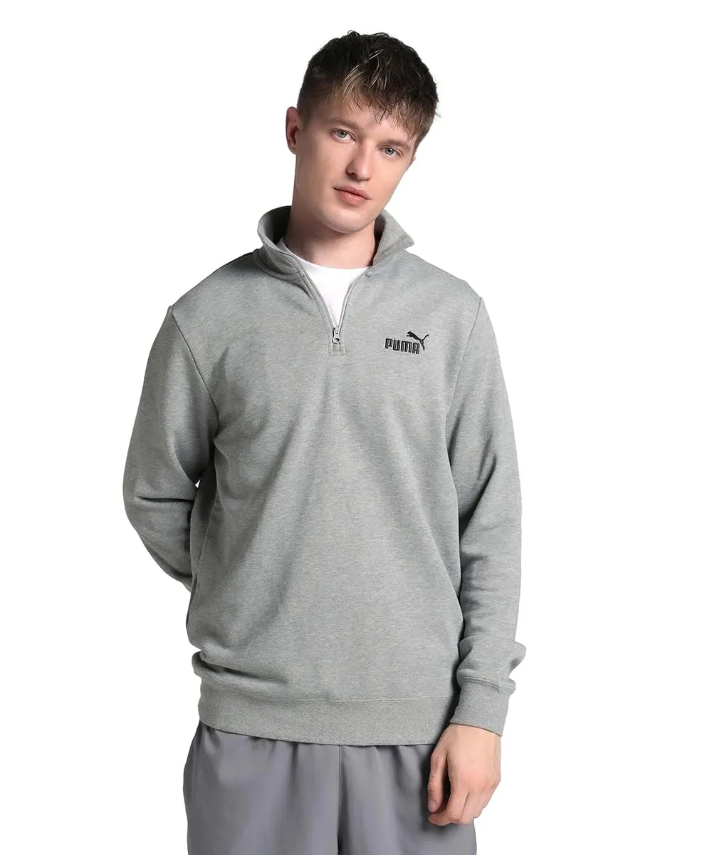 PUMA ESS No.1 Logo Half-Zip TR felpa uomo nera