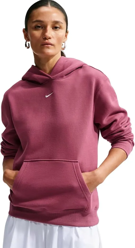Nike Club Fleece felpa donna S cappuccio grigio