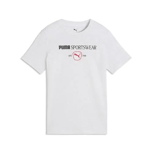 Puma Class Graphic Tee B maglietta ragazzo White Glow Heather