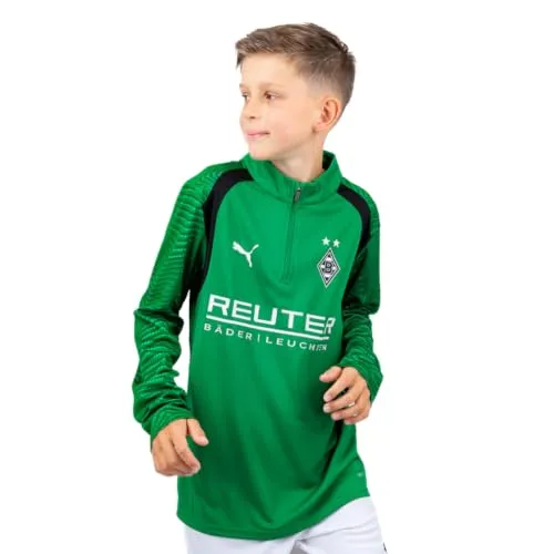 Puma Borussia Mönchengladbach 1/4 Zip Top Jr maglia 176 mezza zip