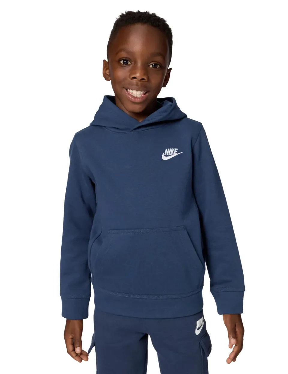 Nike Club Fleece Lbr felpa cappuccio bimbo nero 2-3 anni
