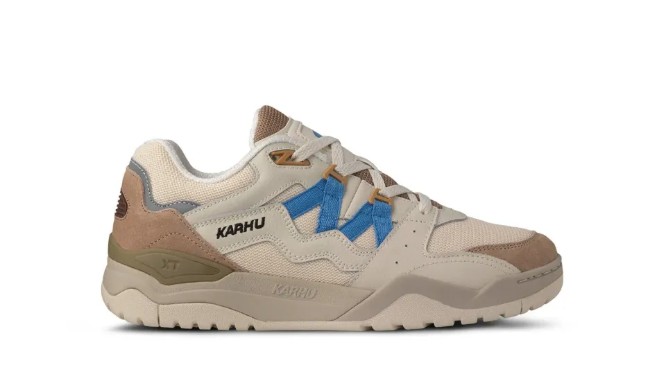 Karhu Fusion XT sneakers Warm Taupe Azure Blue camoscio