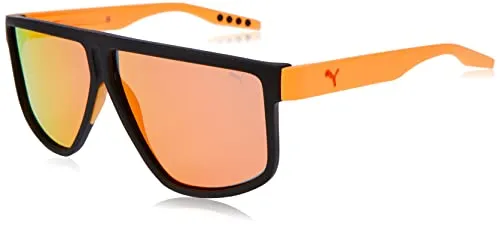 Puma PU 0286 S 004 occhiali da sole nero arancio sportivi