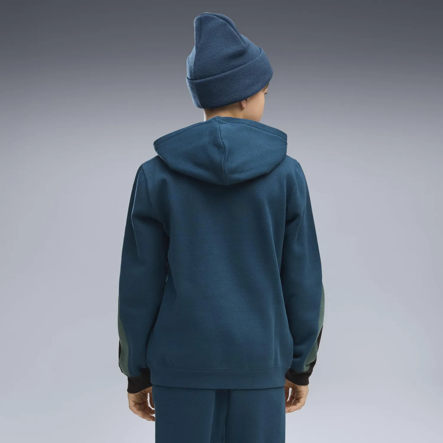 Puma Ess Block Hoodie felpa bambino 164 petrol