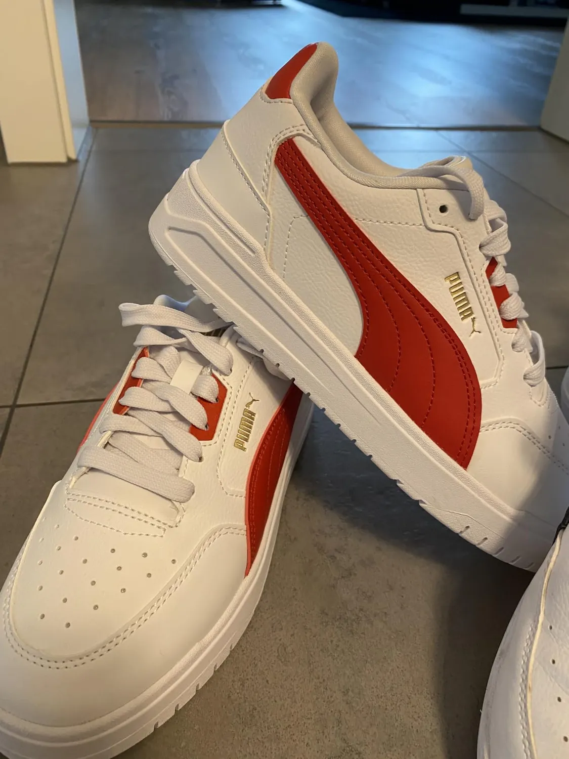 Puma Shuffle Downtown sneakers ragazzi bianche oro