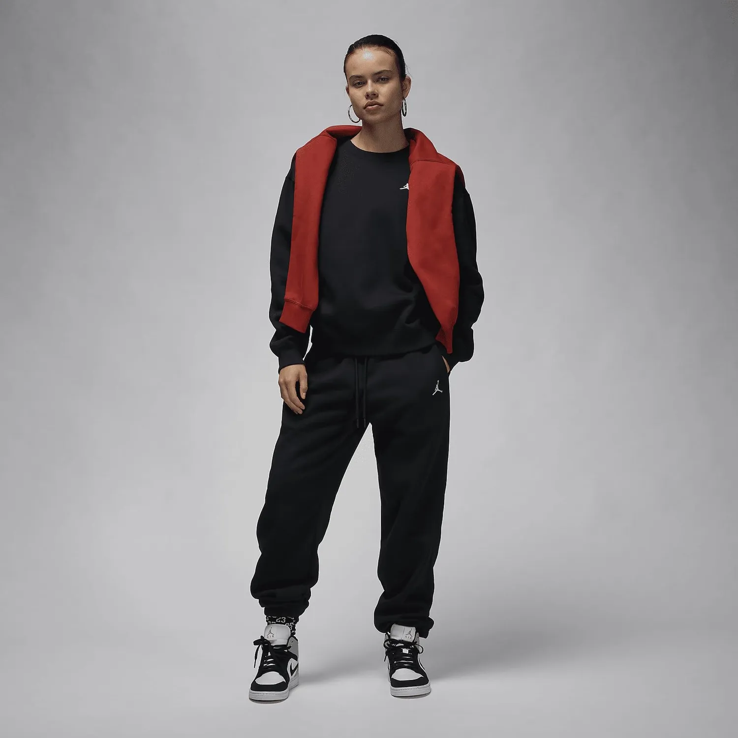 Jordan Brooklyn Fleece felpa donna XS nero