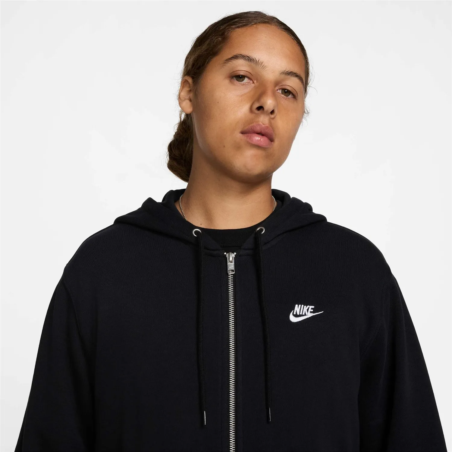 Nike Club felpa zip uomo XS nera french terry