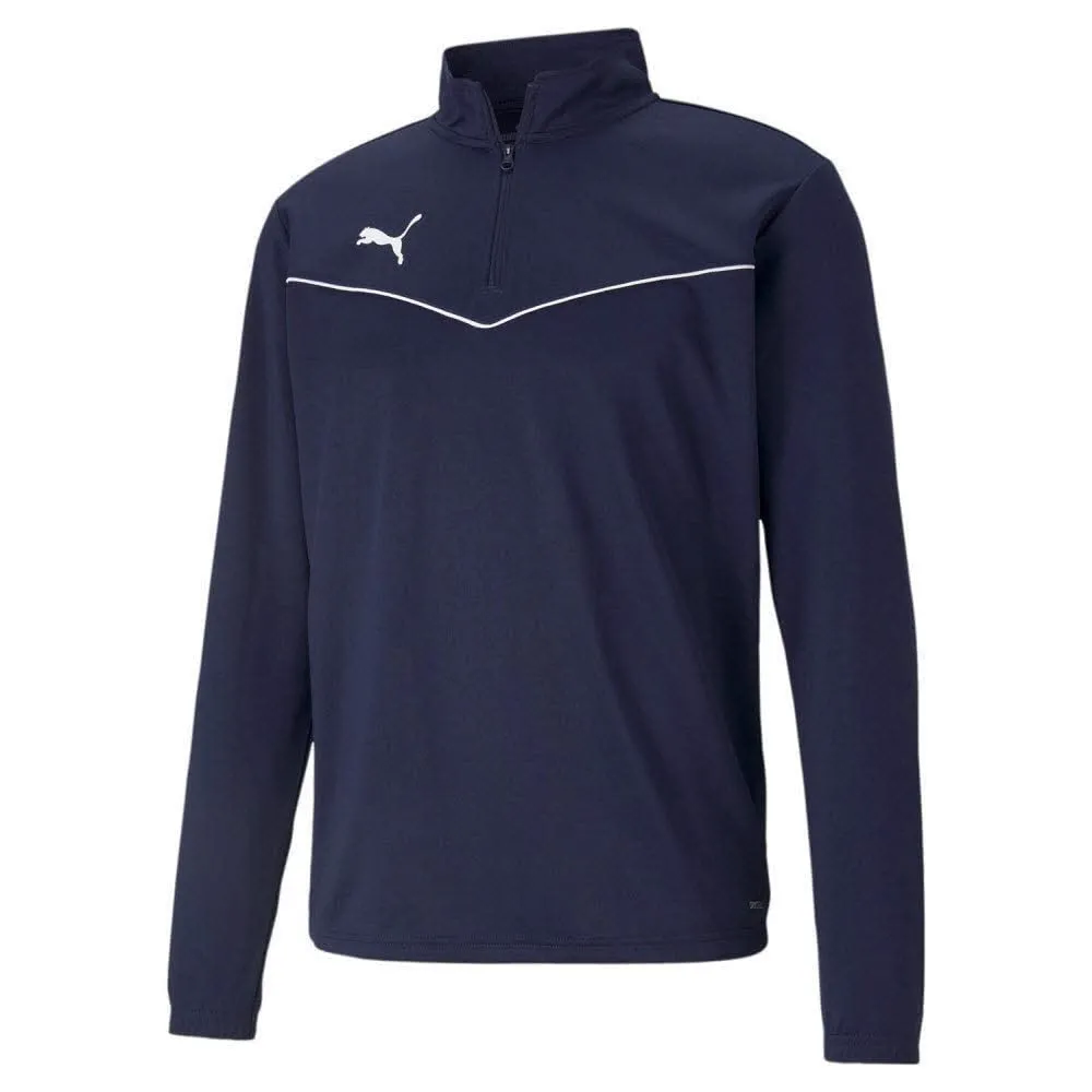 Puma Teamrise 1/4 Zip Top Jr felpa calcio verde kids