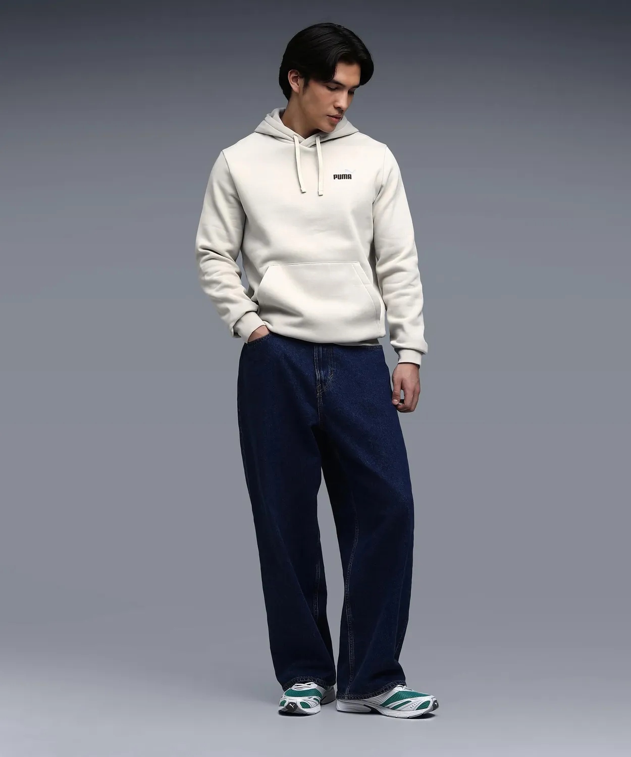 Puma Ess No 1 Logo Felpa con Cappuccio Uomo Nero Cotone