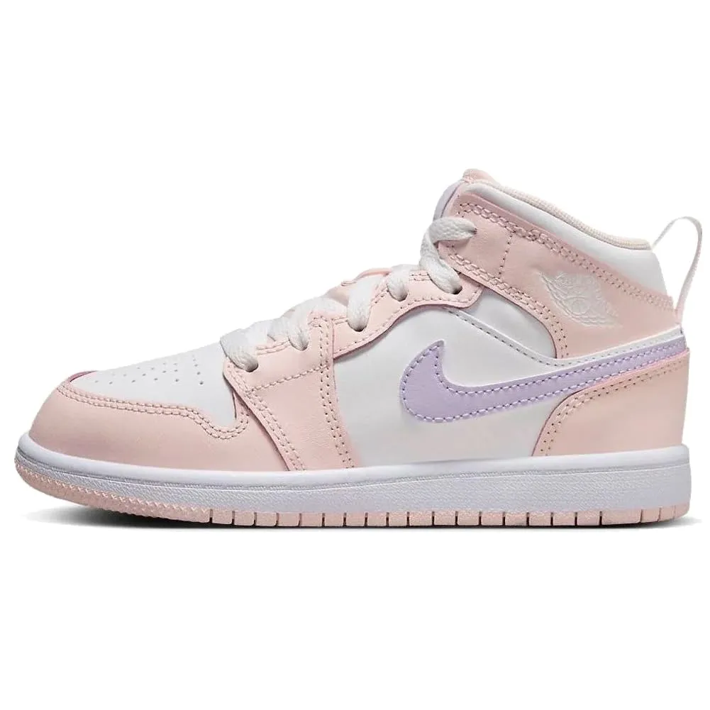 Nike Air Jordan 1 Mid scarpe bambino alte bianche