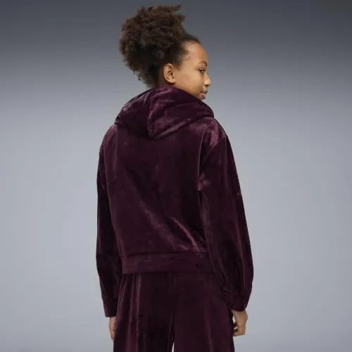 Puma Essentials Elevated velluto felpa ragazzo Ruby Noir