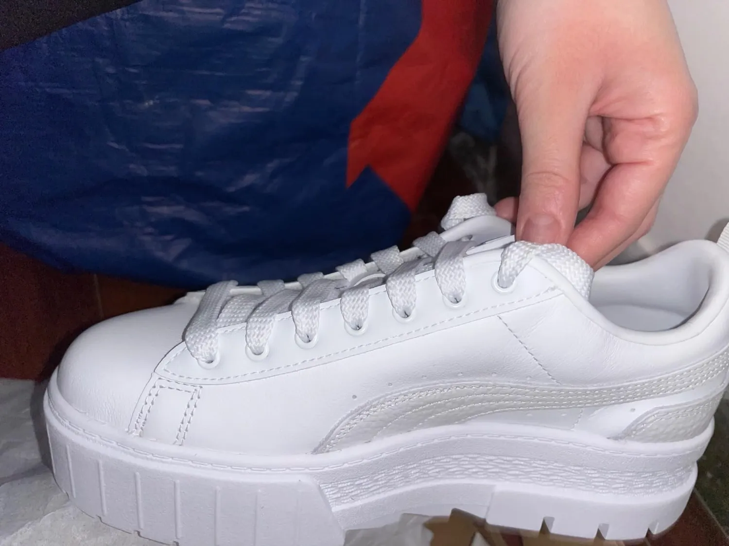 PUMA Mayze sneakers donna pelle suola alta
