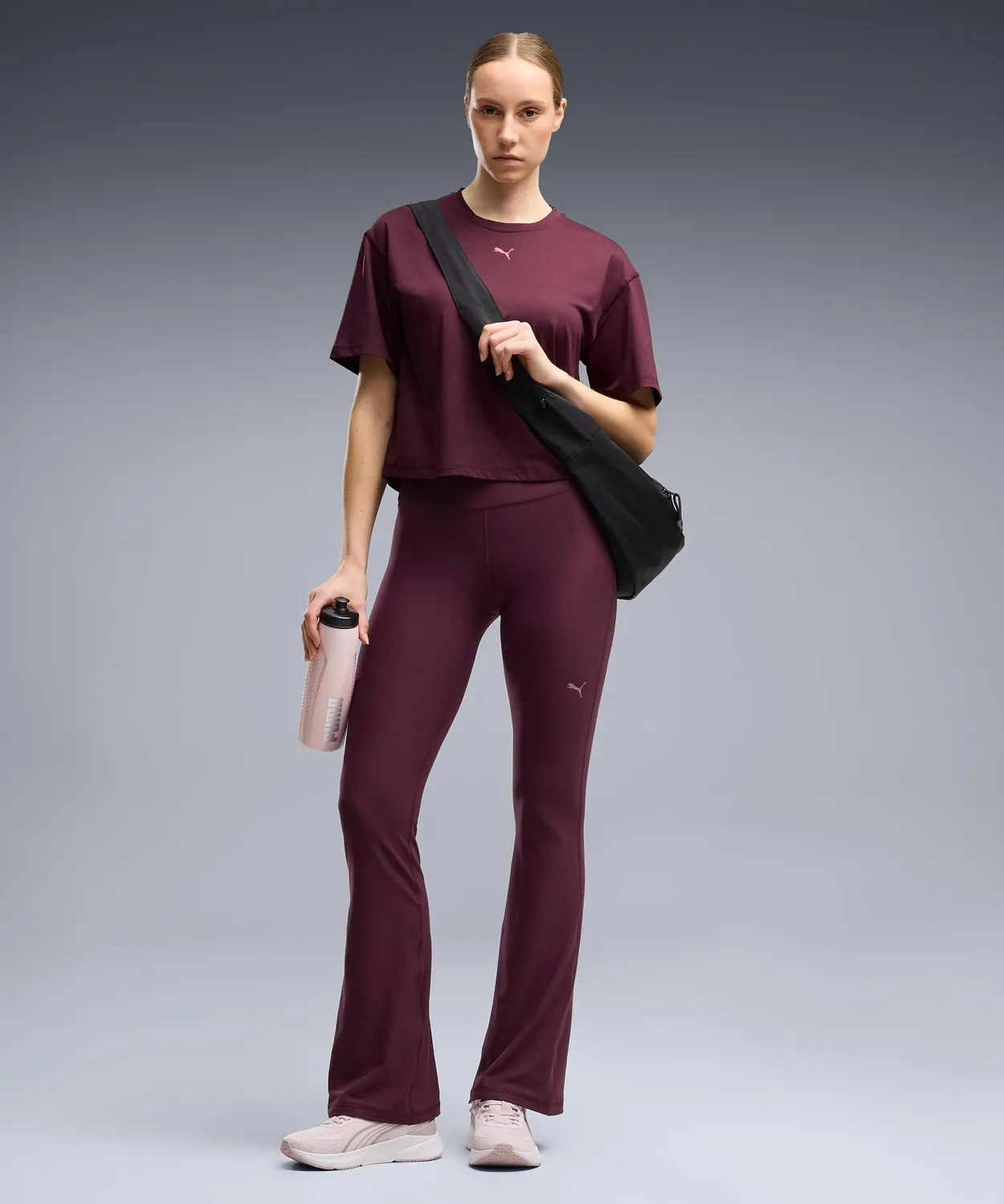 Puma Cloudspun Relaxed Tee maglietta fitness bordeaux