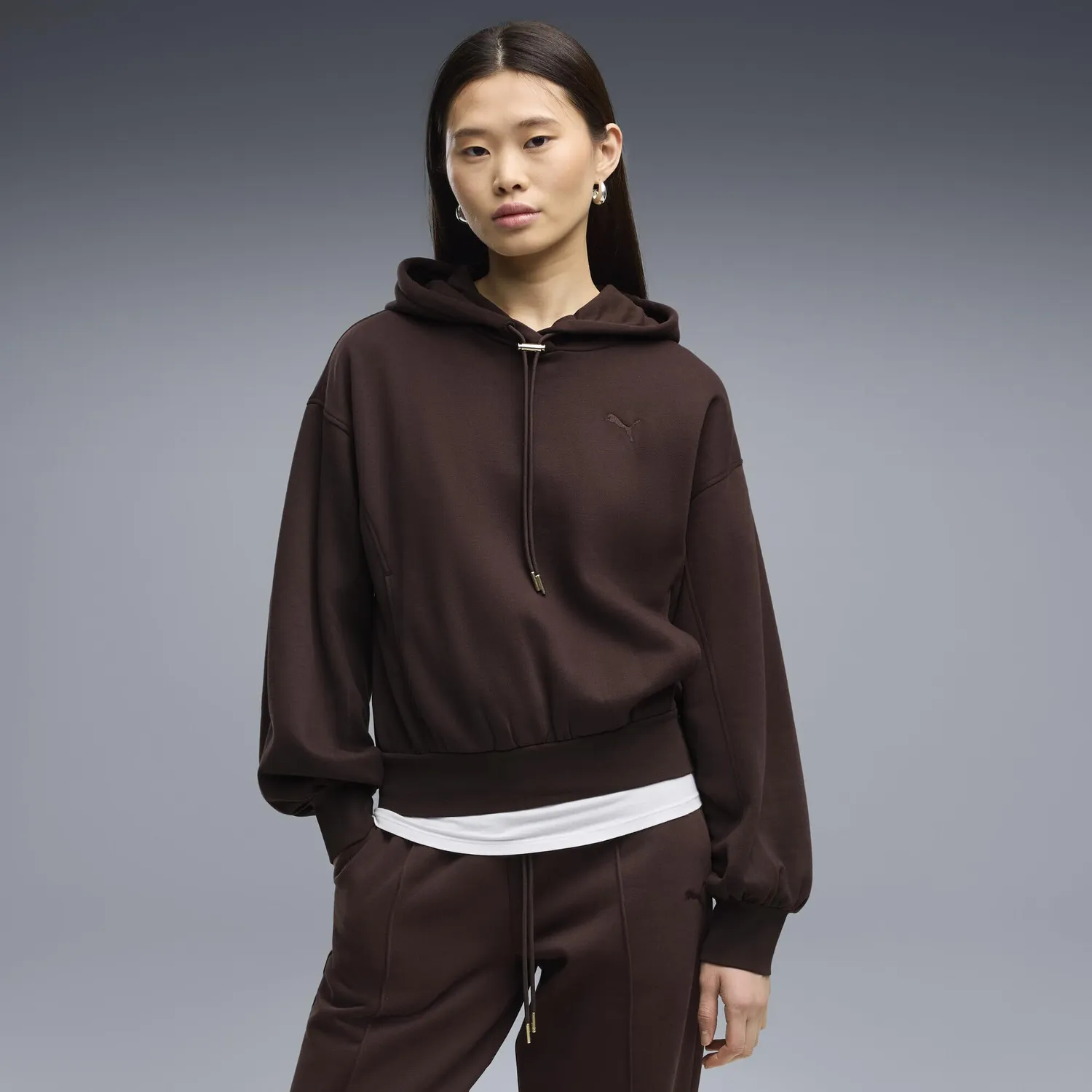 PUMA HER Relaxed FL felpa donna XS Chocolate Fondue