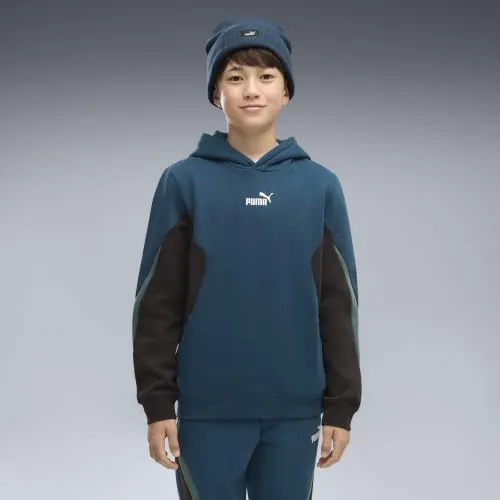 Puma Ess Block Hoodie felpa bambino 164 petrol